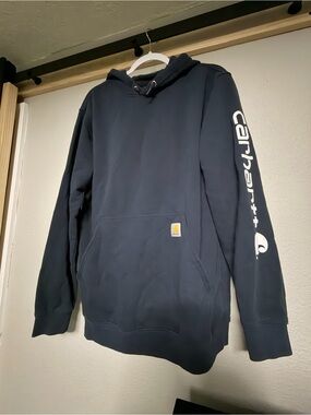 Carhartt Dark Navy Logo Sleeve Pullover Hoodie